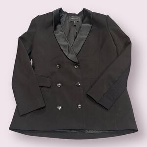 BCBGMaxazria Blazer Jacket Womens Small Black Lined Shawl Lapel Double Breasted